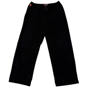 Empyre Men's XL Black Corduroy Wide Leg Pants Elastic Waist Drawstring Skate Y2K